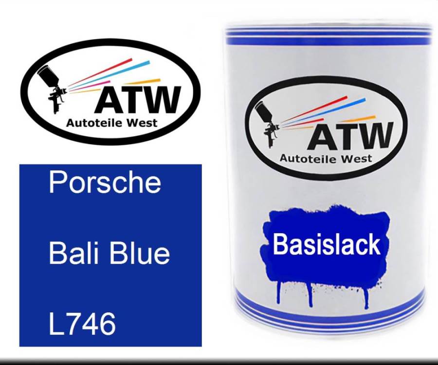 Porsche, Bali Blue, L746: 500ml Lackdose, von ATW Autoteile West.